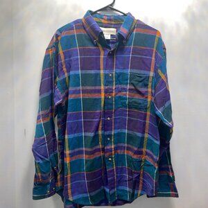 Plaid Button-Down Shirt By Prides Landing  Medium  100% Cotton  Multicolor